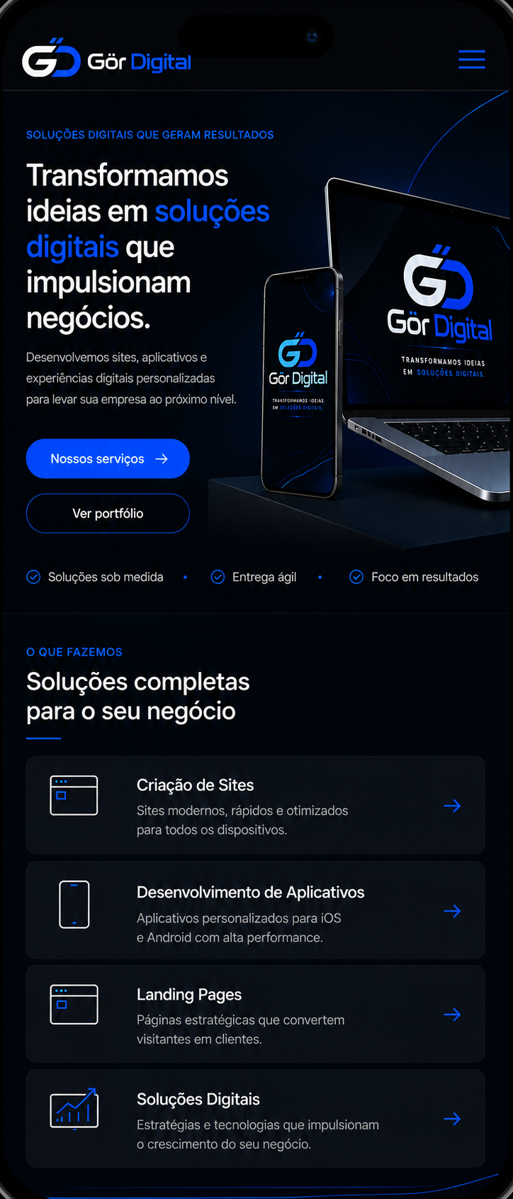 GÖR Digital — versão mobile do site